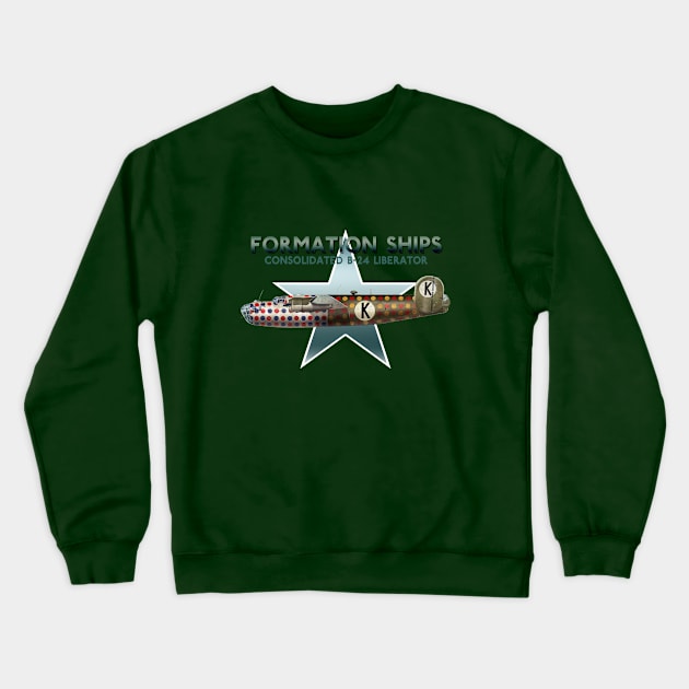 Formation Ship B-24 Liberator Crewneck Sweatshirt by Spyinthesky